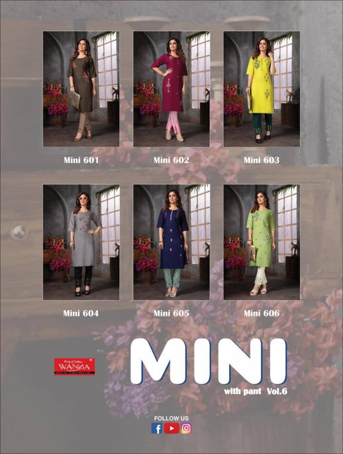 Wanna Mini 6 Latest Fancy Designer Festive Wear Heavy Rayon Top With Bottom Collection